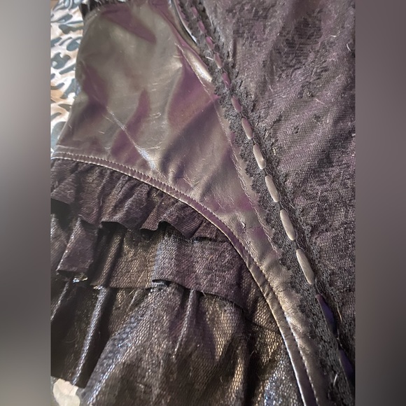 Lip service Nocturnal Rendezvous vintage Corset zip cami top pvc lace rare HTF - Picture 11 of 16